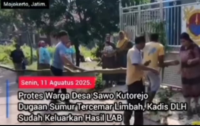 Protes Warga Desa Sawo Kutorejo, Terhadap Dugaan Sumur Tercemar Limbah